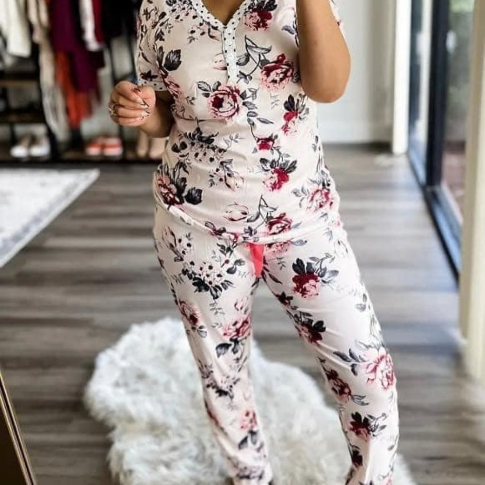 NEW SHIRLEY & STONE PJs Floral Polka Dot